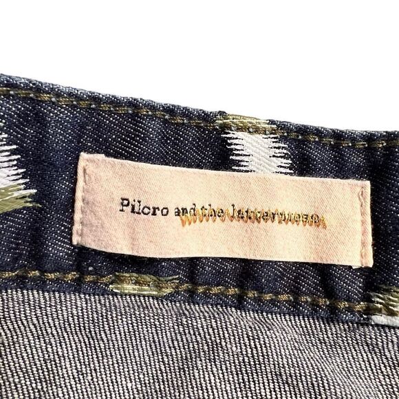 Anthropologie Pilcro Artstroke Stet Fit Jean Shorts High Waist Linen Denim 25 - Picture 5 of 11